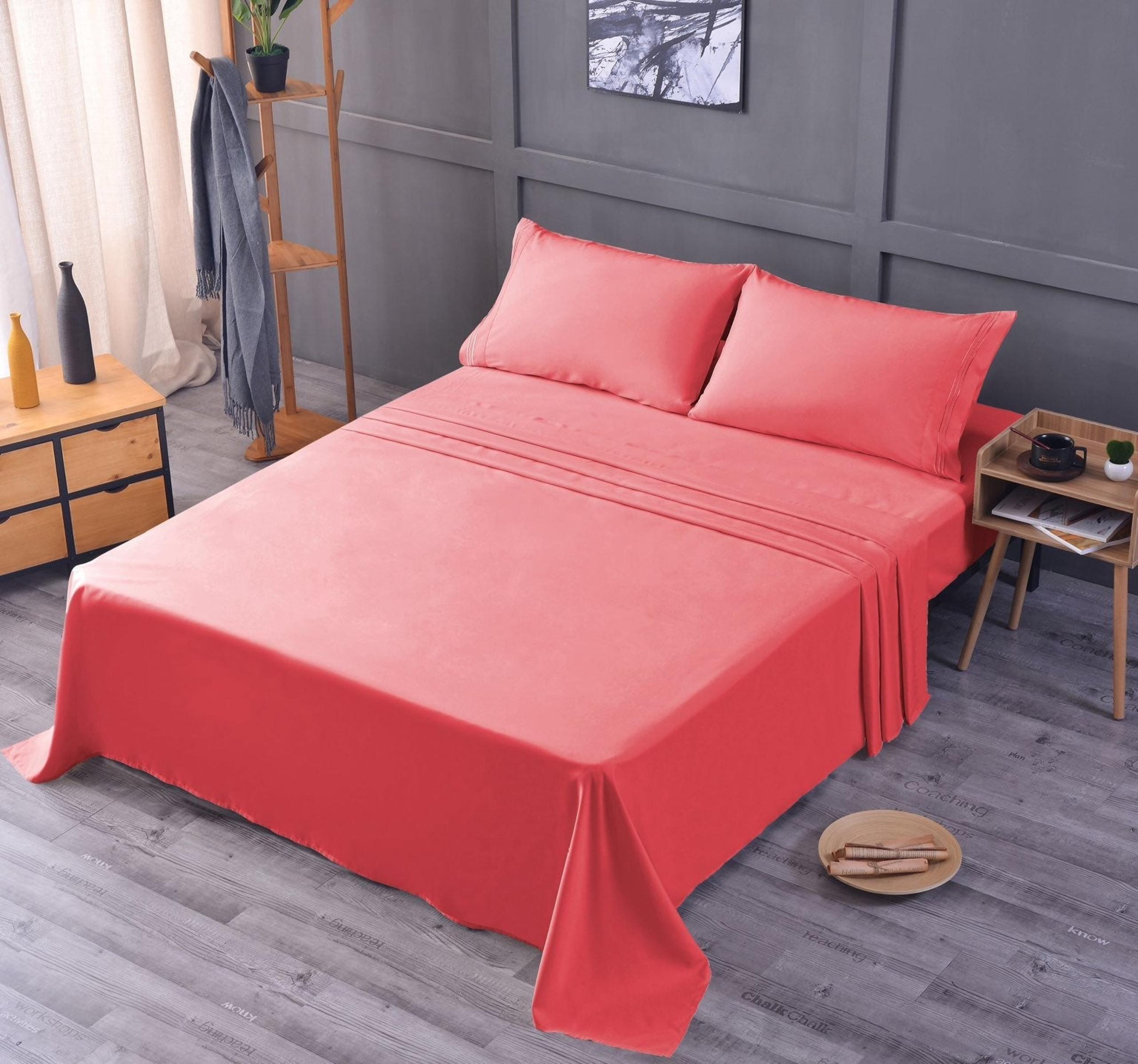 Cool Bamboo Luxury Queen Sheet Set - Coral