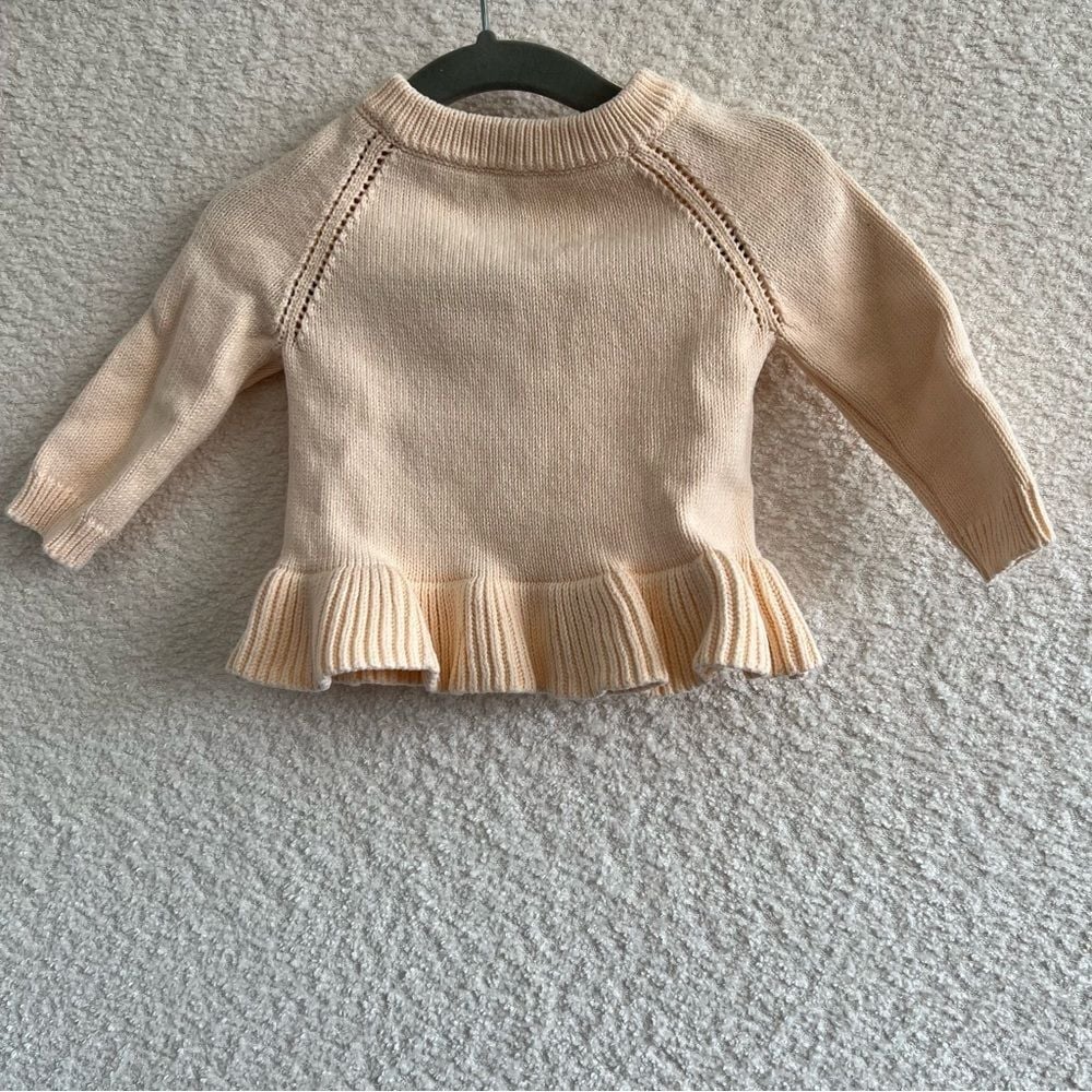 Jamie Kay Baby Infant Peachy Ava Knit Sweater 100% Cotton Size 3-6 Months