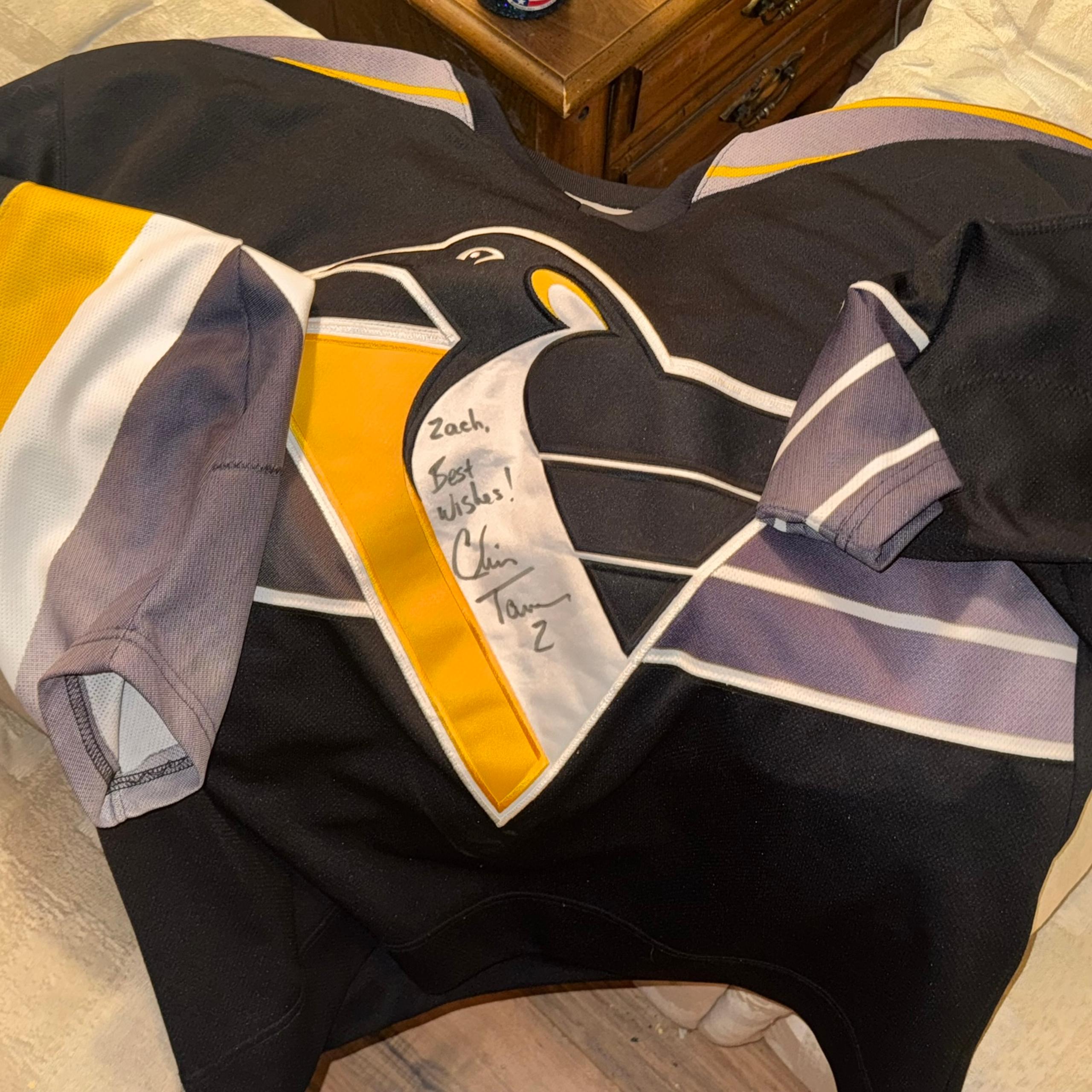 CHRIS TAMER SIGNED PITTSBURGH PENGUINS JERSY