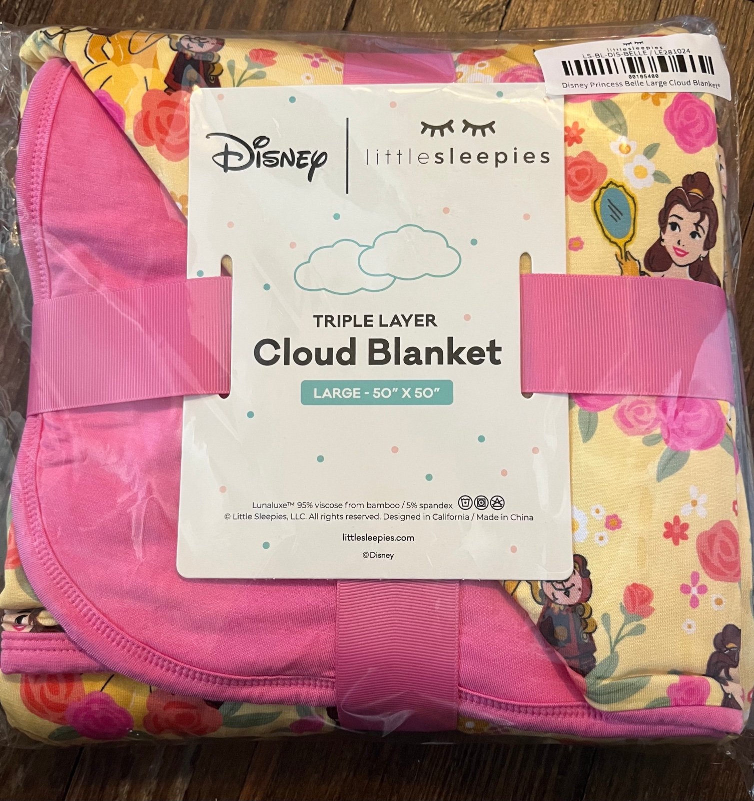 Little Sleepies Disney Princess Belle Cloud Blanket NIB NWT