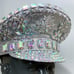 Silver Rhinestone Sequin White Jewelry Burning Man Steampunk Top Hat