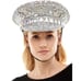 Silver Rhinestone Sequin White Jewelry Burning Man Steampunk Top Hat