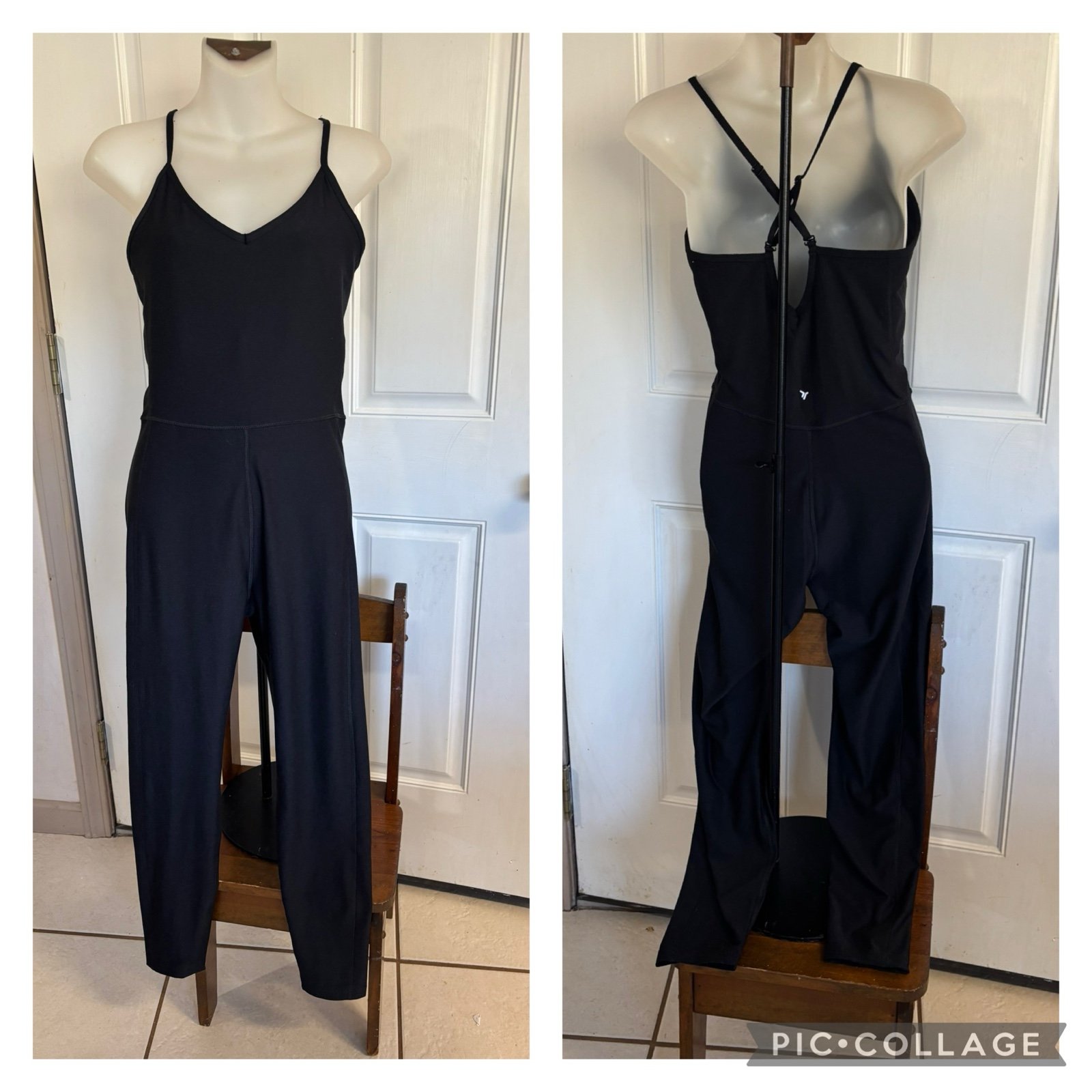 NWOT Med Old Navy Active Cloud Solid Black Jack Cami Bodysuit. Retail 39.99.
