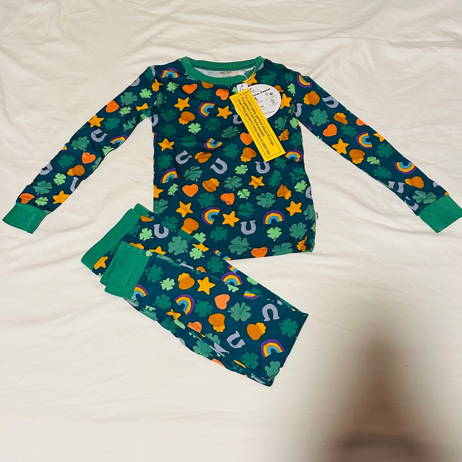 Little Sleepies Limited Edition Lucky 4T Two-Piece Pajama PJ St Patty’s NWT