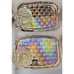 Vintage Federal Carnival Glass Snack Set 4 Cups & 4 Trays Iridescent Color