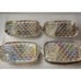 Vintage Federal Carnival Glass Snack Set 4 Cups & 4 Trays Iridescent Color