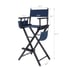 High Quality Solid Hardwood & Polyester Folding Makeup Chair Royal Blue