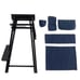 High Quality Solid Hardwood & Polyester Folding Makeup Chair Royal Blue