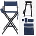 High Quality Solid Hardwood & Polyester Folding Makeup Chair Royal Blue