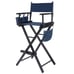 High Quality Solid Hardwood & Polyester Folding Makeup Chair Royal Blue