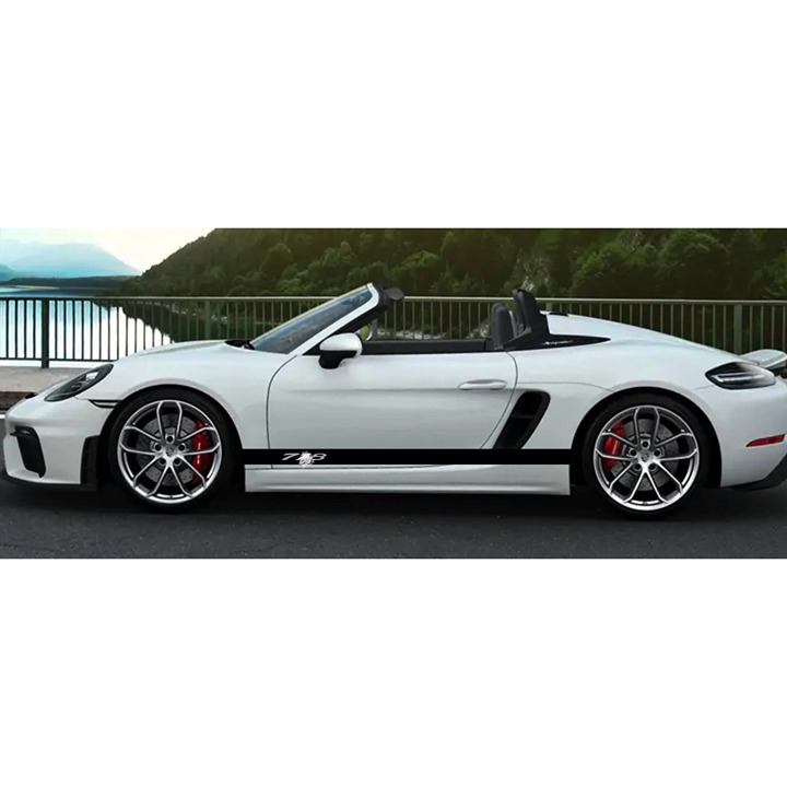 Custom Font 718 Triple Stripe Side Door Decal For Porsche Boxster 2012-2024 718