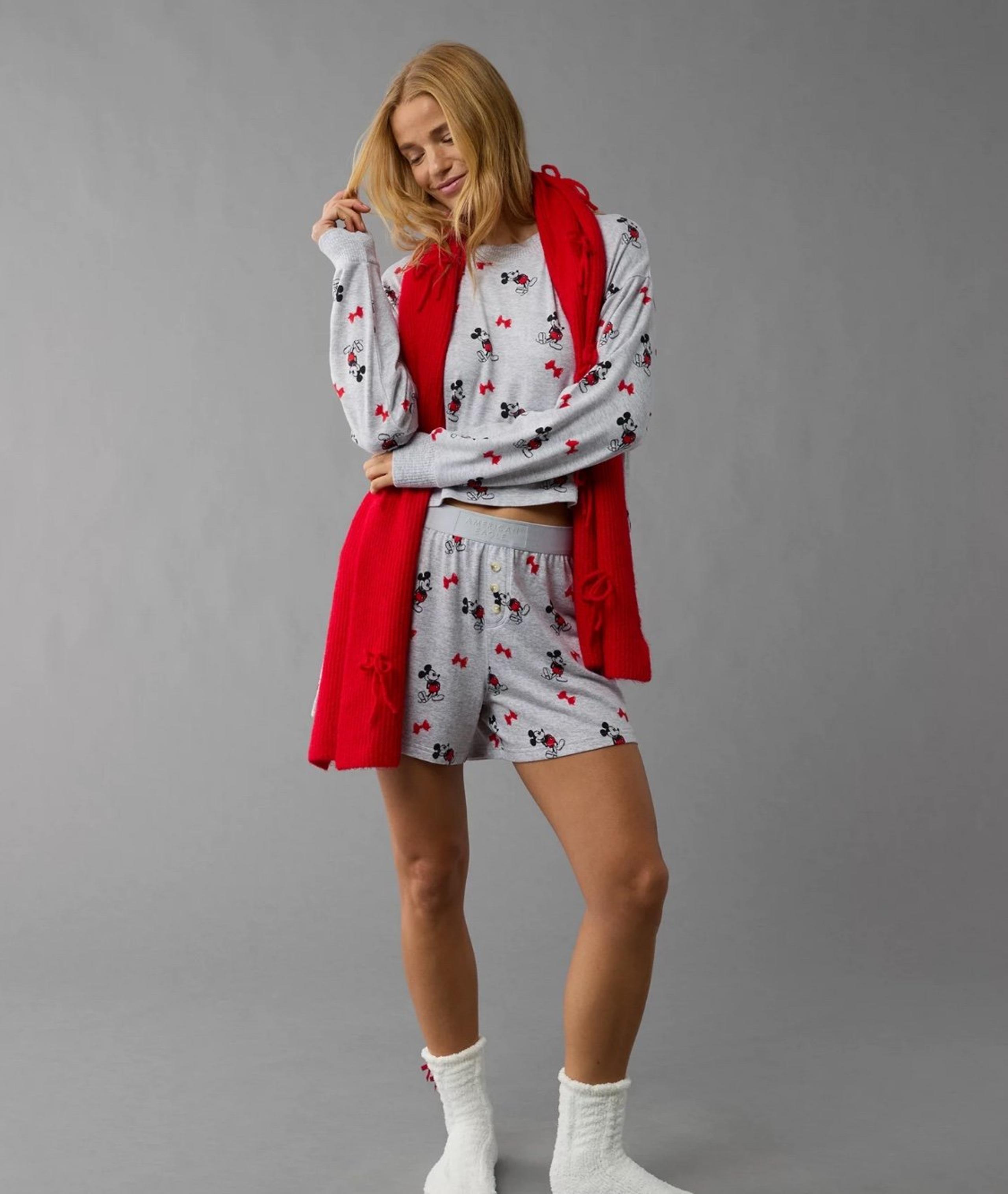 Large New Women American Eagle Plush PJ Set Mickey Mouse