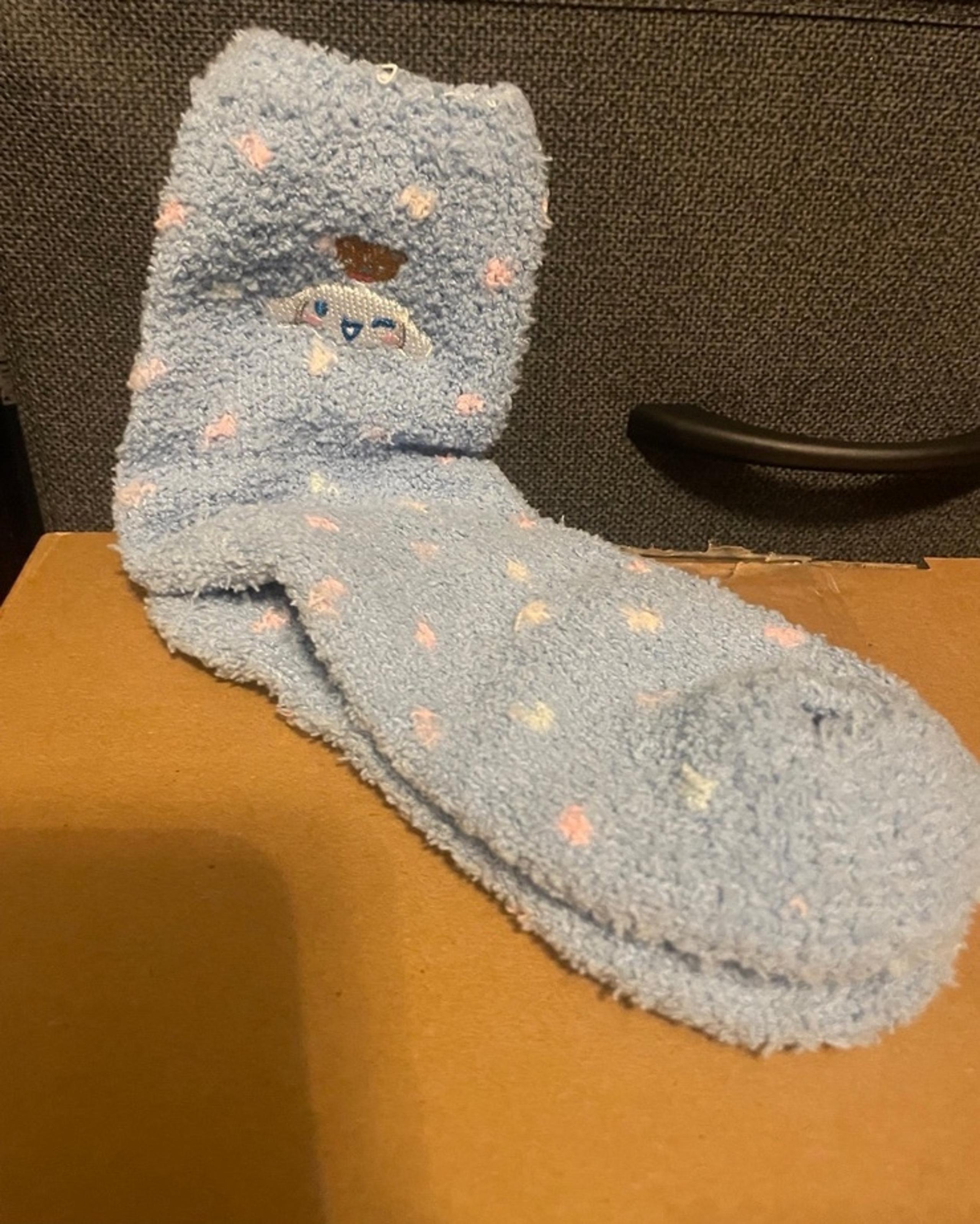 Socks Cinnamon roll fuzzy socks!
Cinnamoroll cinamaroll pink blue light women’s