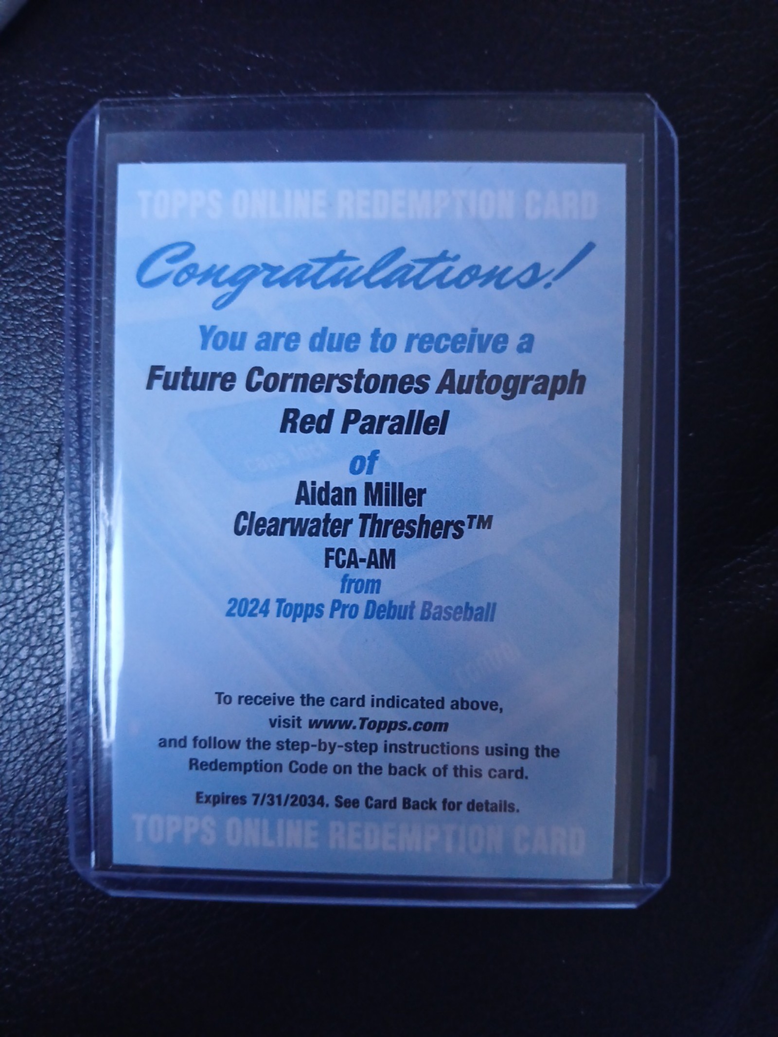 Aidan Miller 2024 Pro Debut Future Cornerstones Auto Red Parallel /10 #FCA-AM