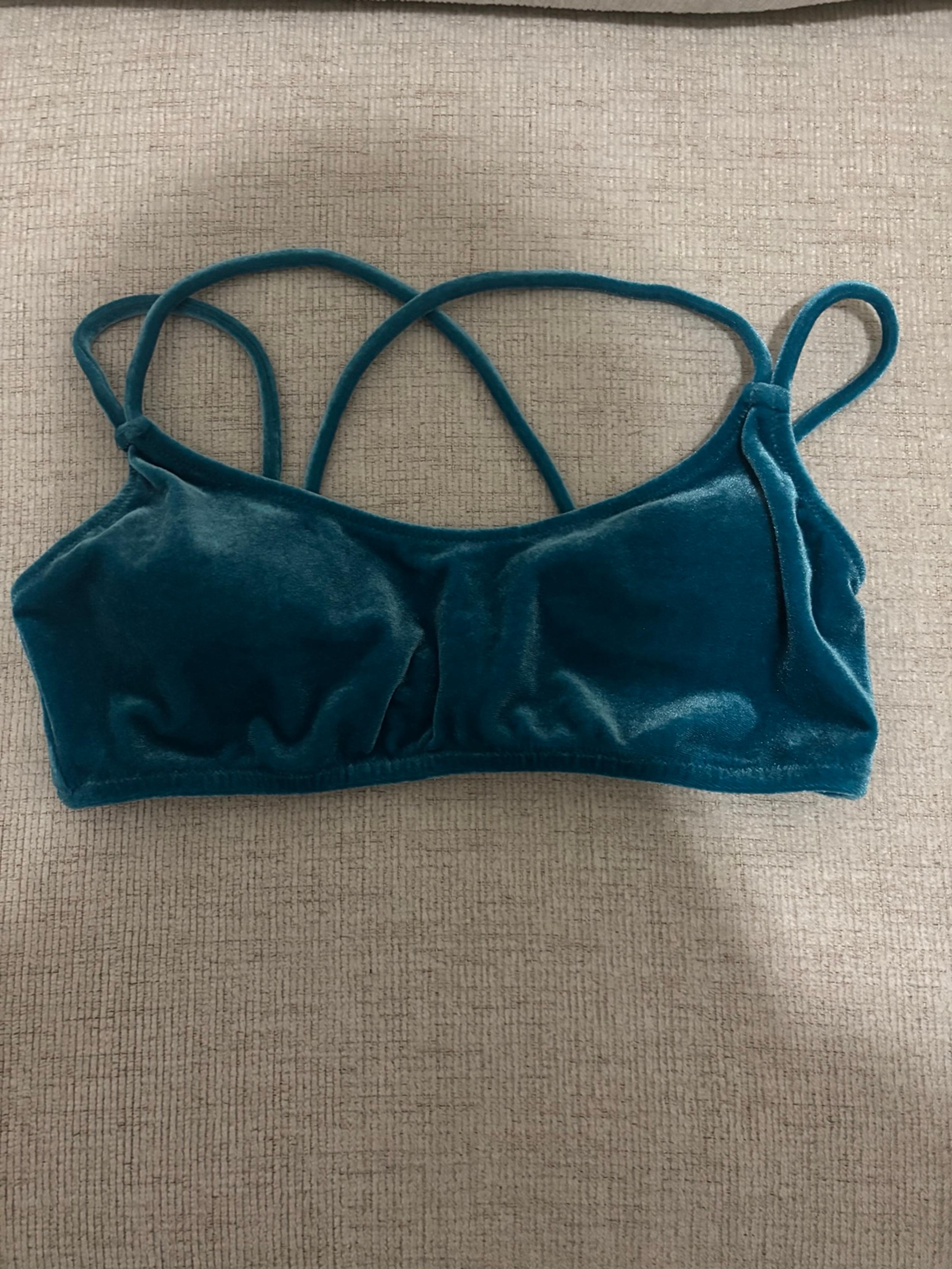 VS Pink velour velvet bikini top