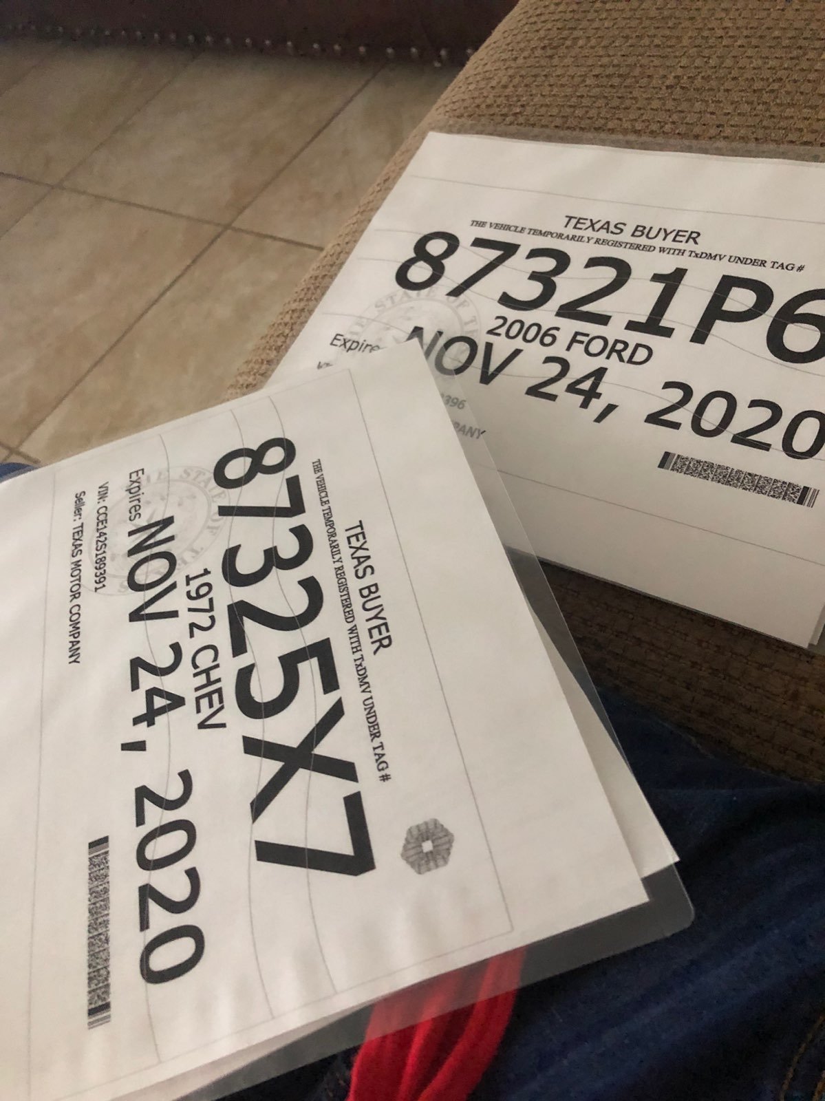 Car tags for 2 months