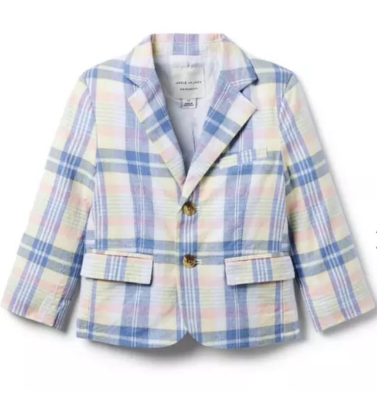 NWT - The Plaid Linen-Cotton Blazer by Janie and Jack