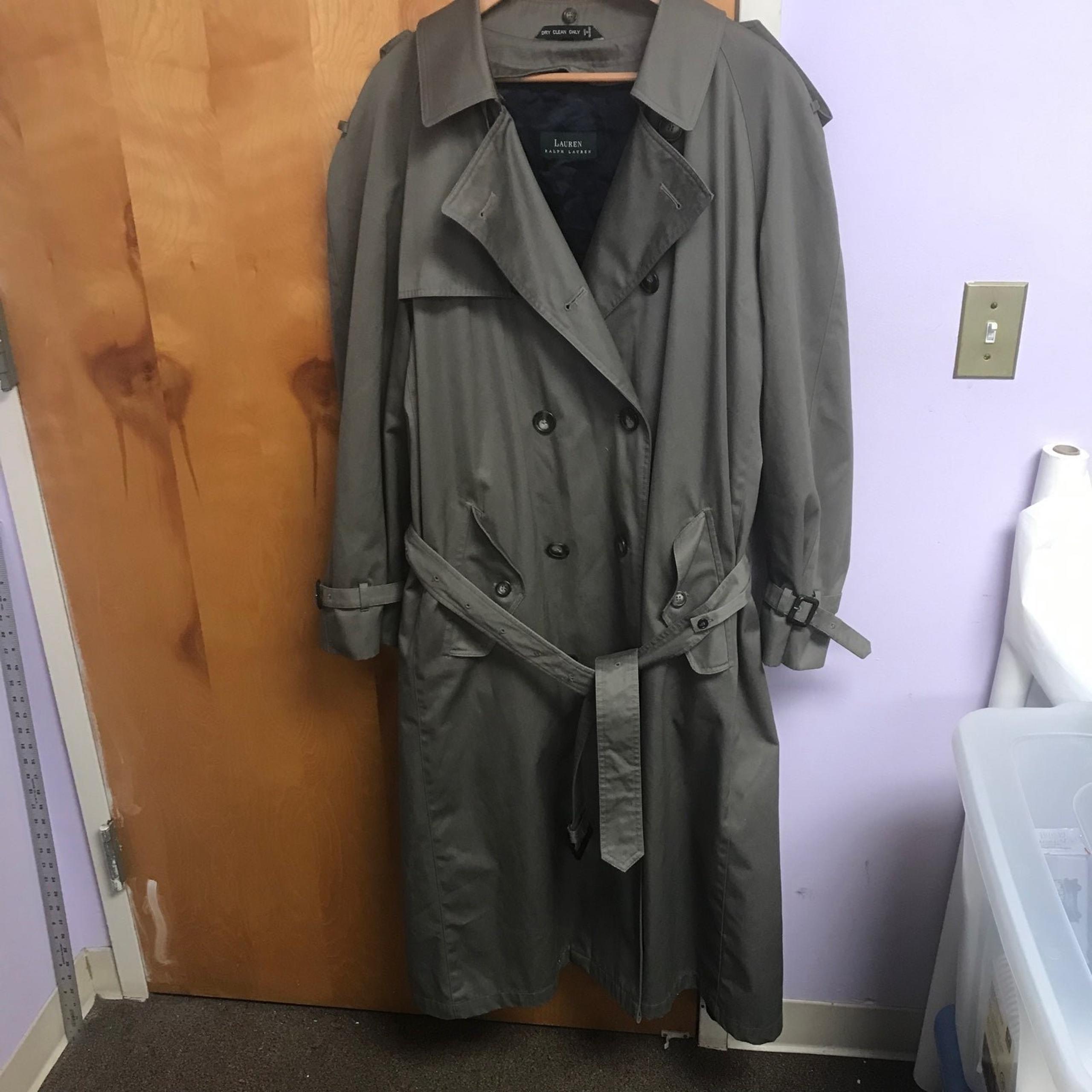 Lauren  Ralph Lauren  Mens khaki Trench Coat Sz 46L