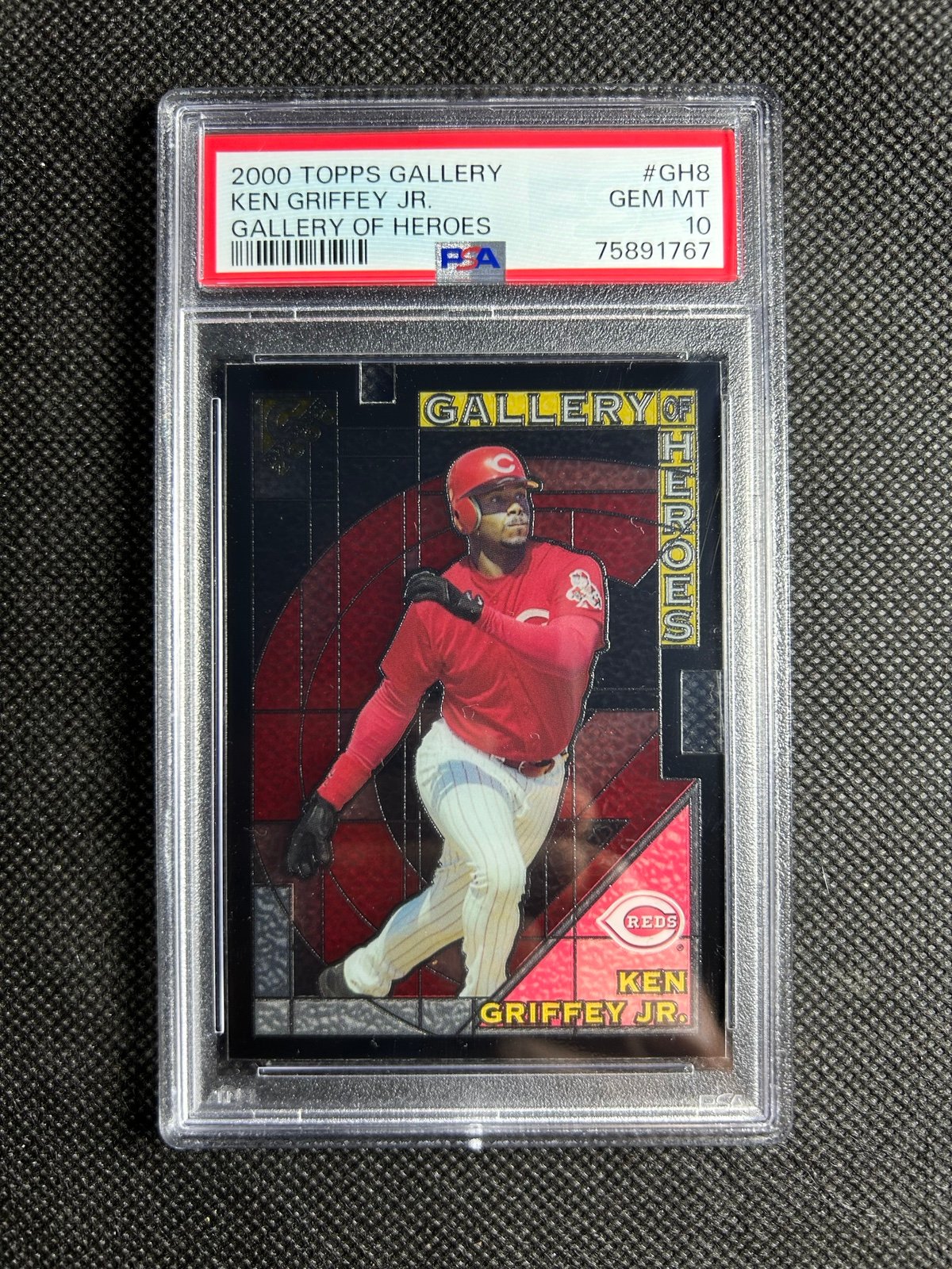 2000 Topps Gallery Of Heroes Stained Glass Ken Griffey Jr Psa 10 Gem Mint Cincin
