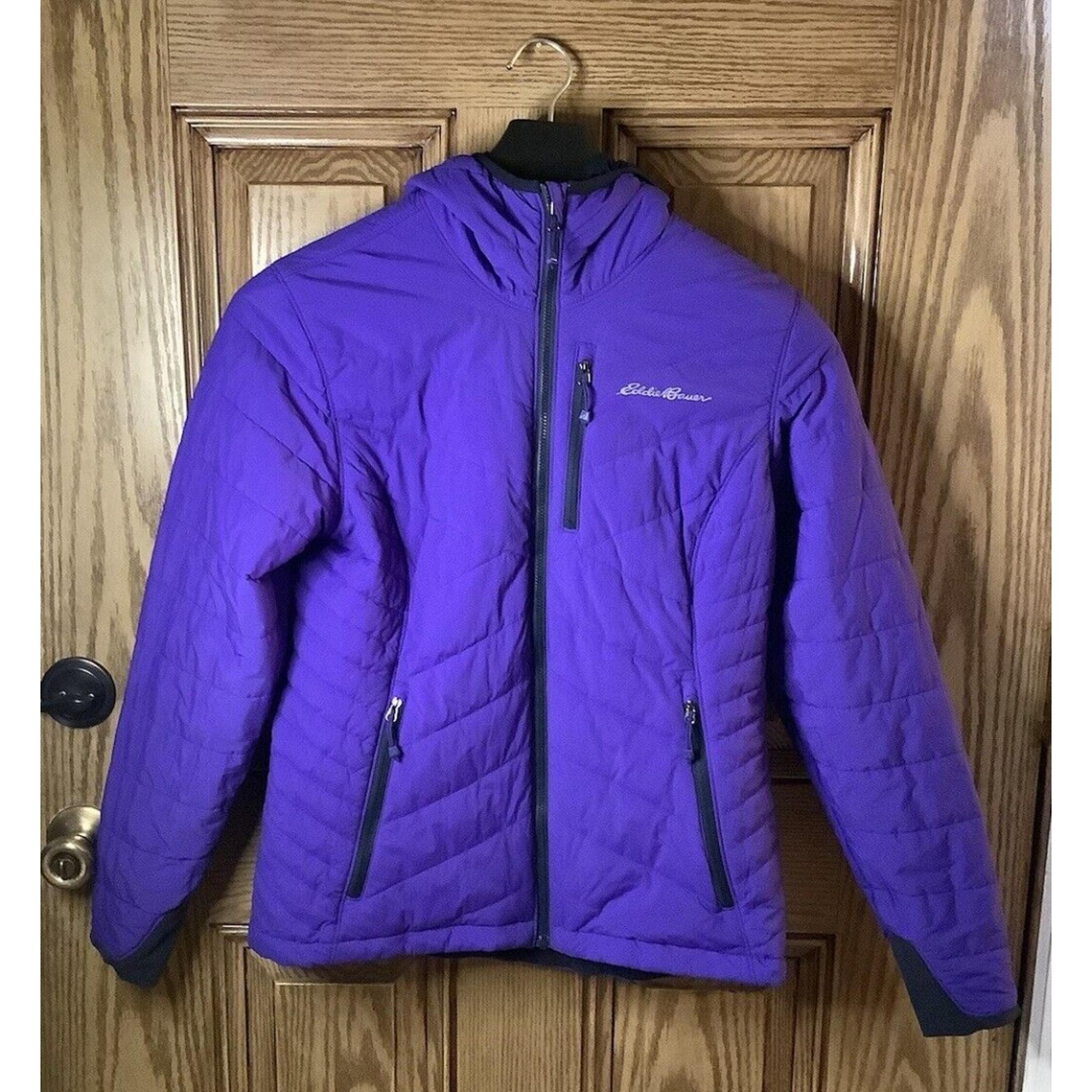 Eddie Bauer Jacket Womens Med Purple/Blue First Ascent Reversible Quilted