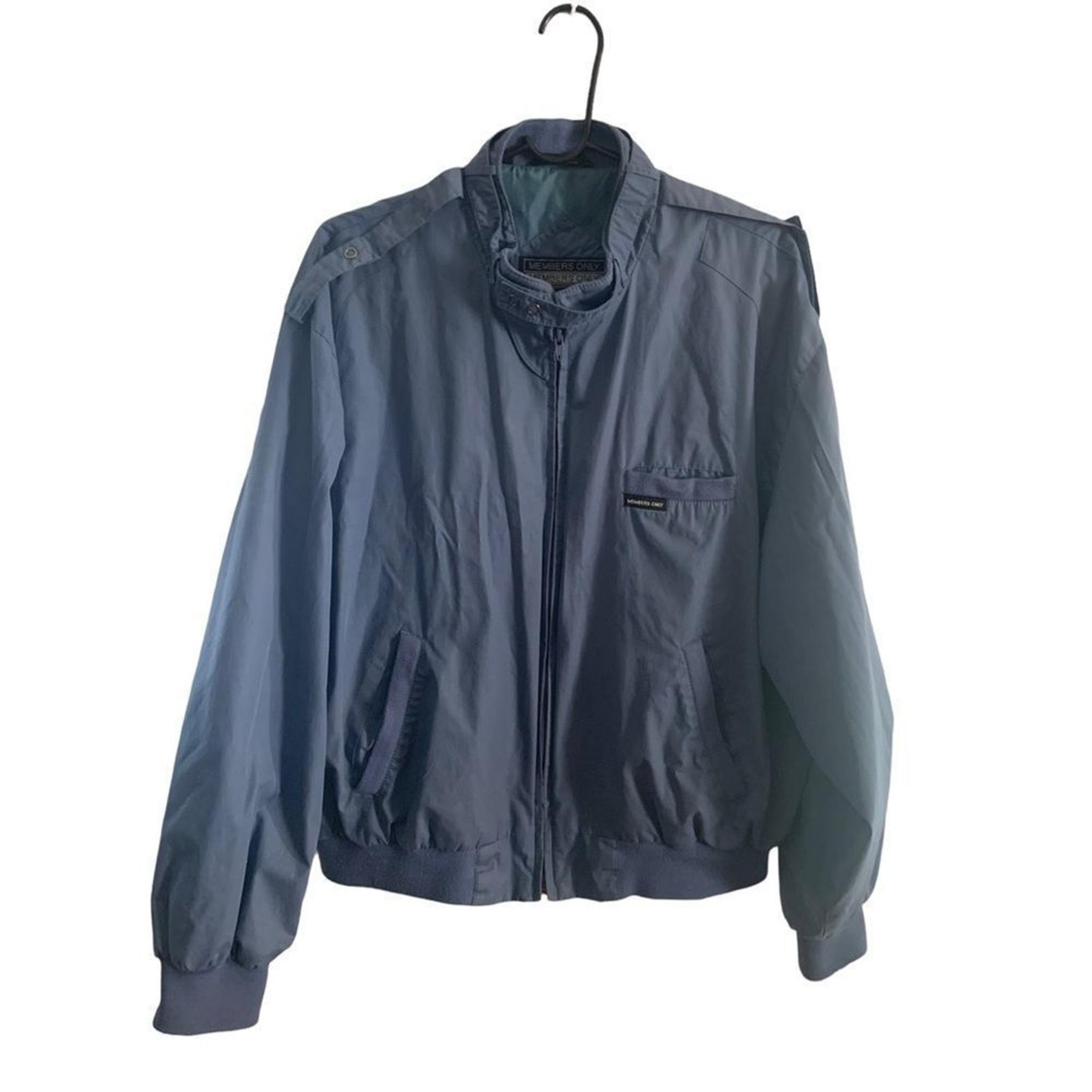 Vintage jacket coat! 80s cornflower blue large motorcycle style - Members Only