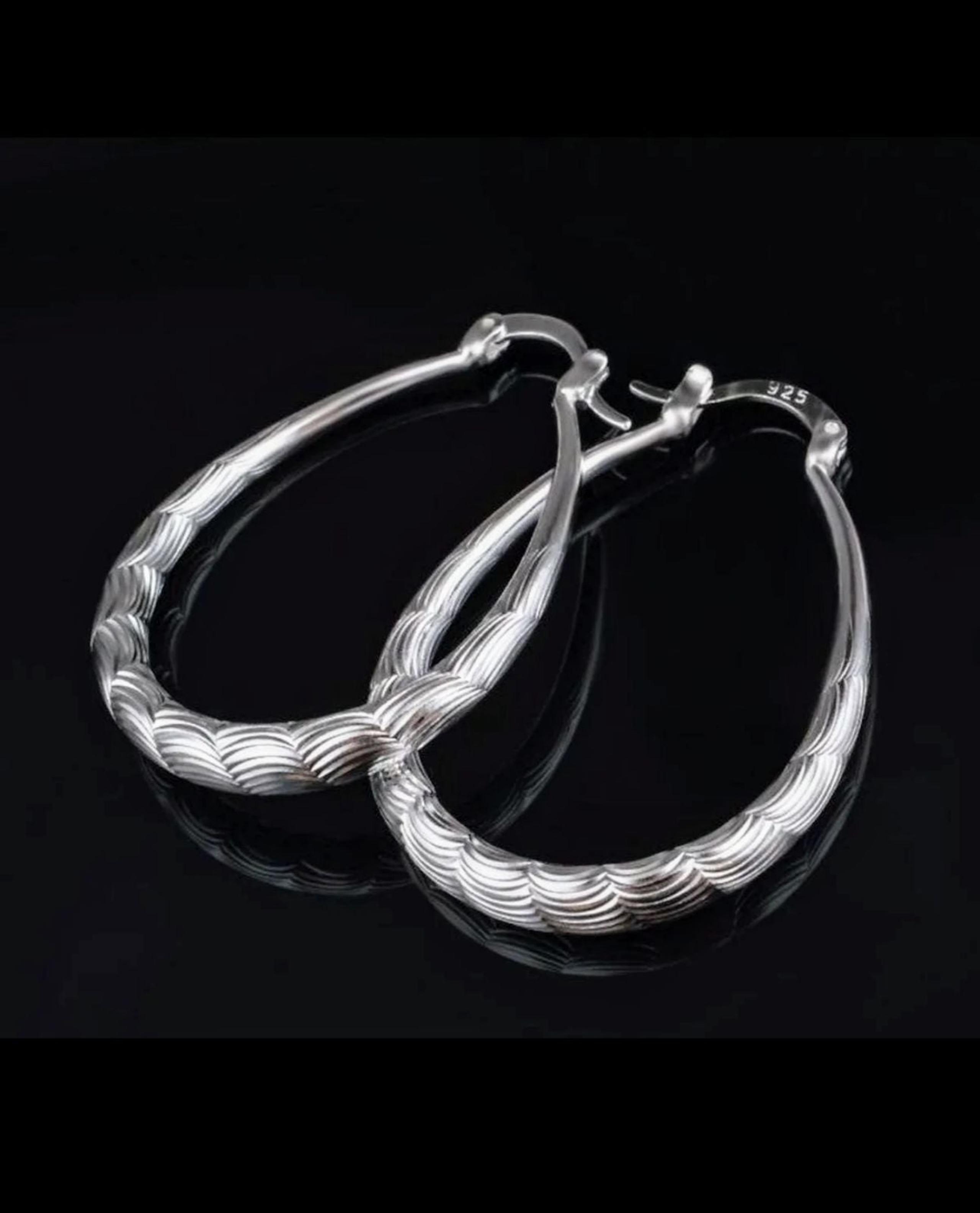 Earrings Sterling Silver Plated hoop earrings