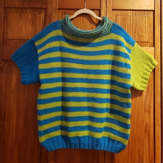 Handmade/hand-knitted multi color unique cotton sweater sz XL - NEW