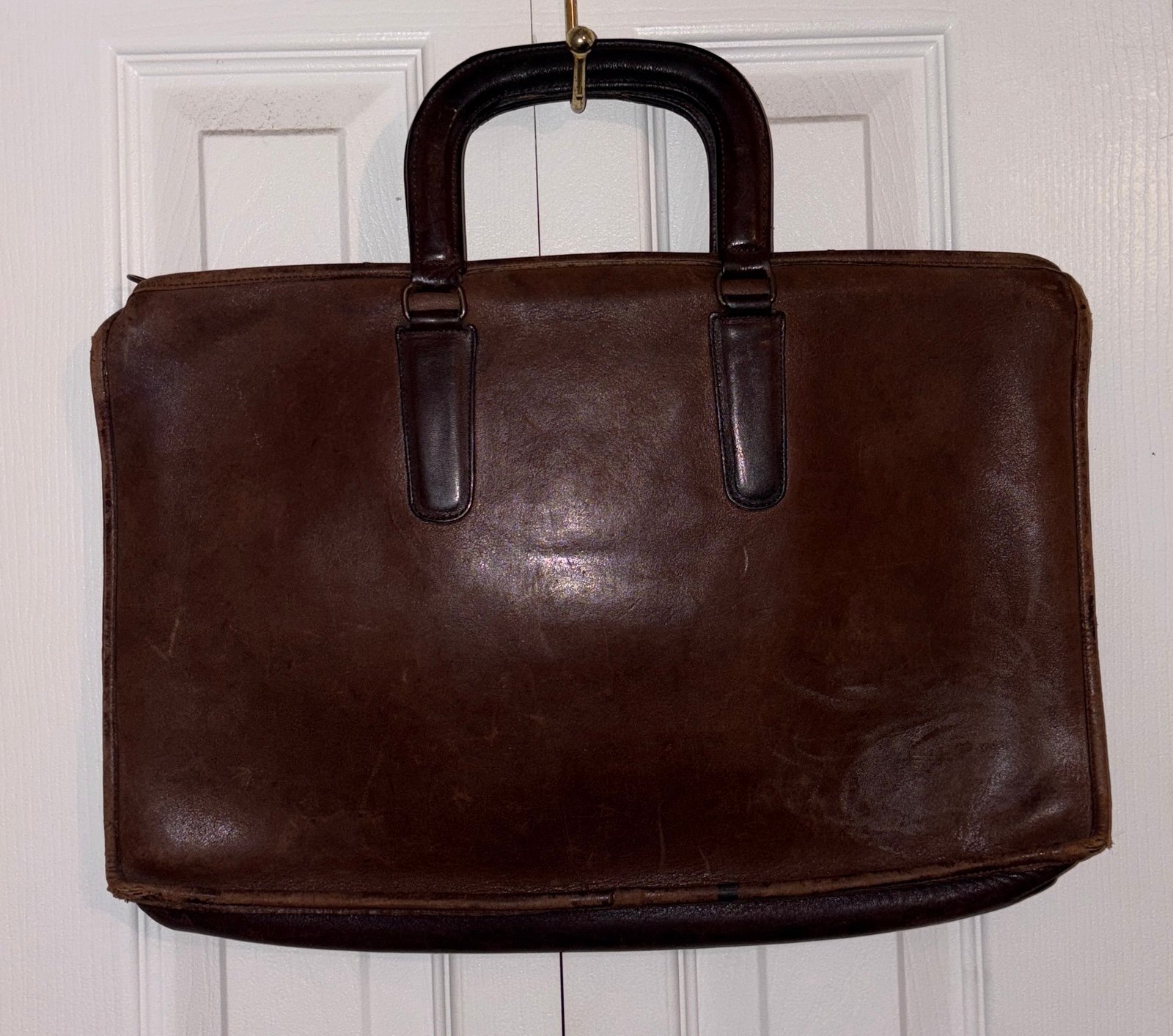 Vintage Coach Handle Portfolio Legal Document Bag Briefcase Mocha Brown