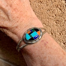 Southwestern inlay multi stone cuff