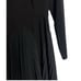 Halston Heritage Black Long Sleeve V-Neck Pleated A-Line Mini Dress Size 2