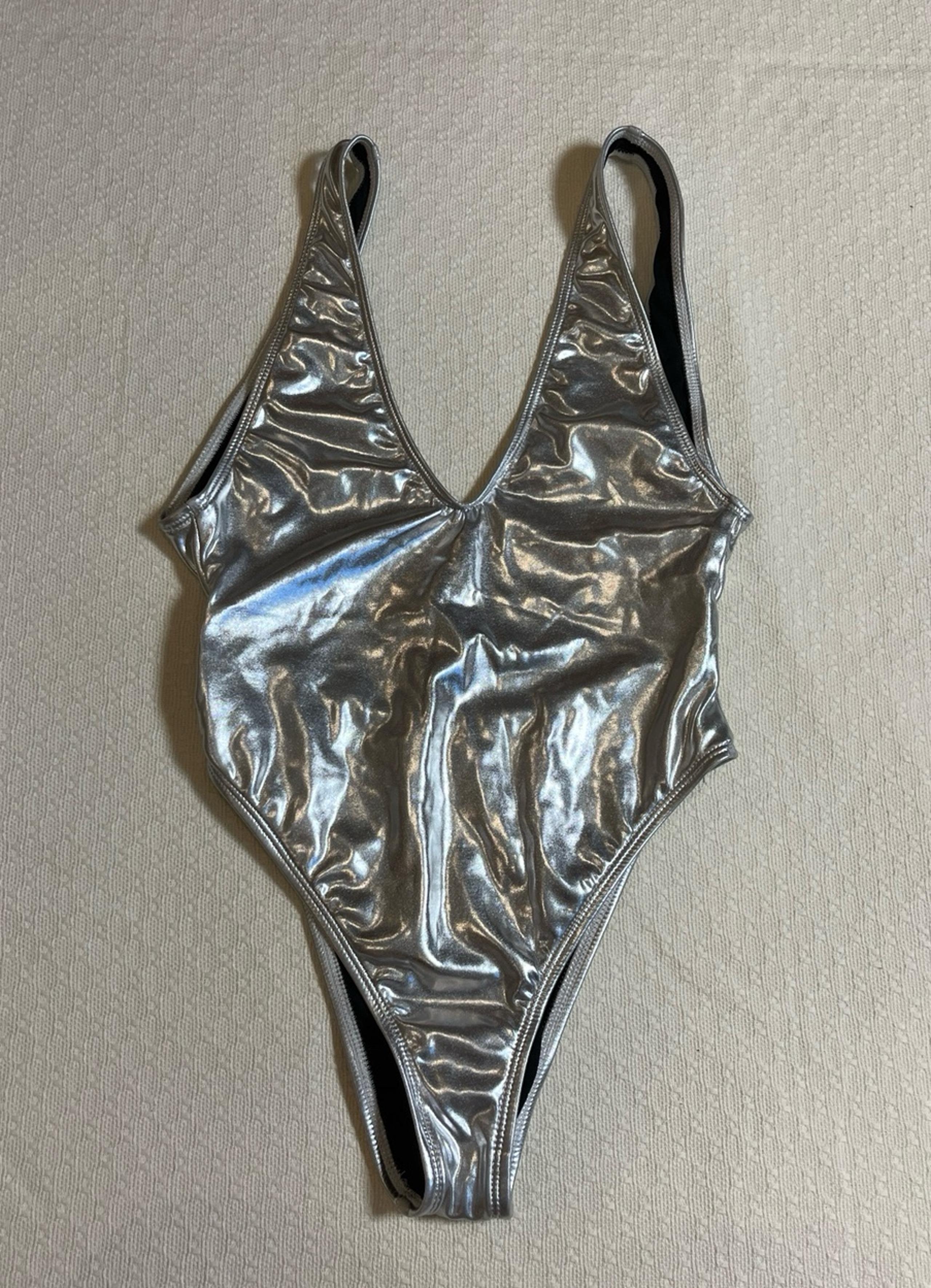 Basta surf one piece open back swimsuit , S , silver