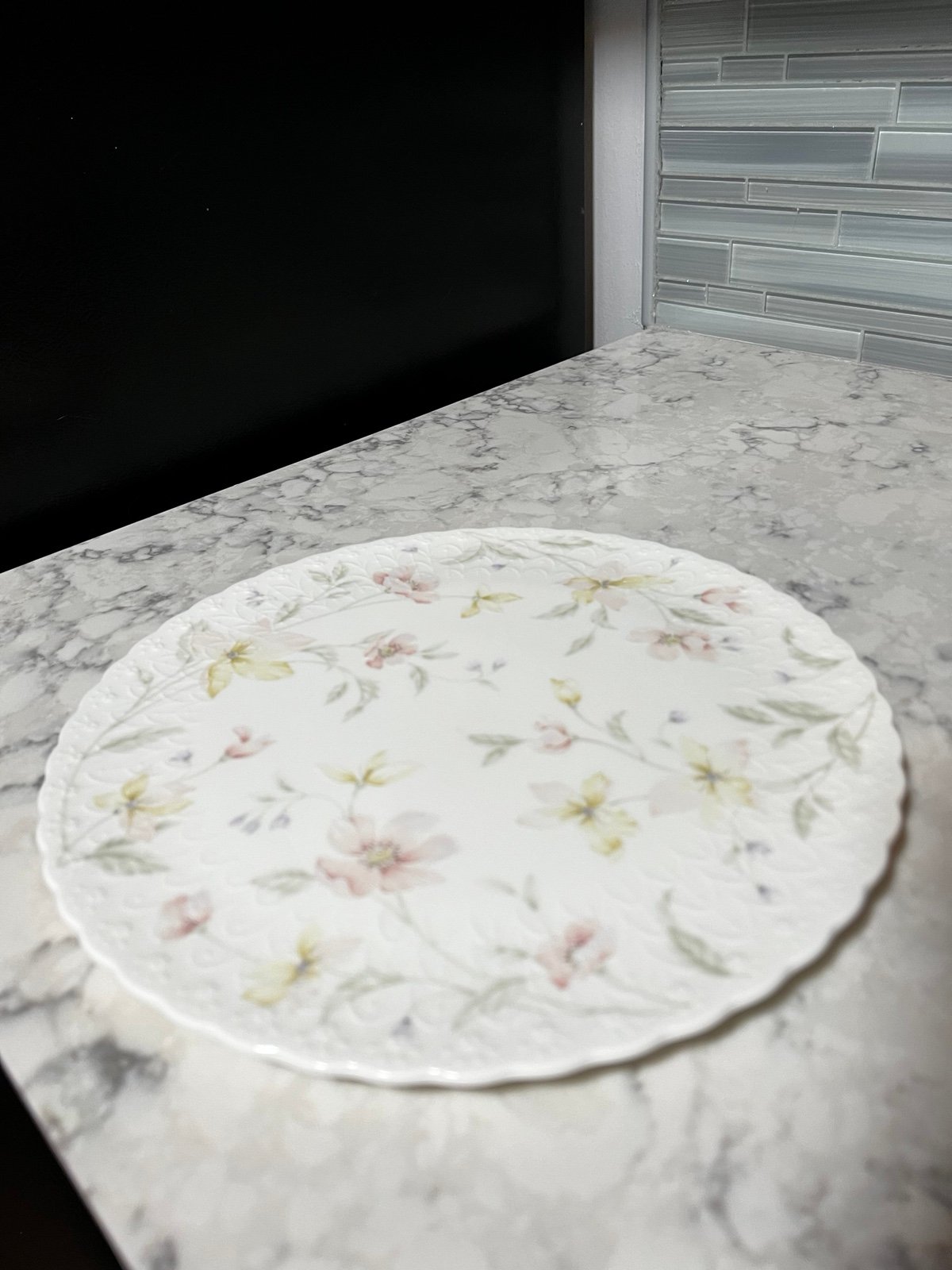 Miksa Bone China Cake Platter Pastel Garden, B2055