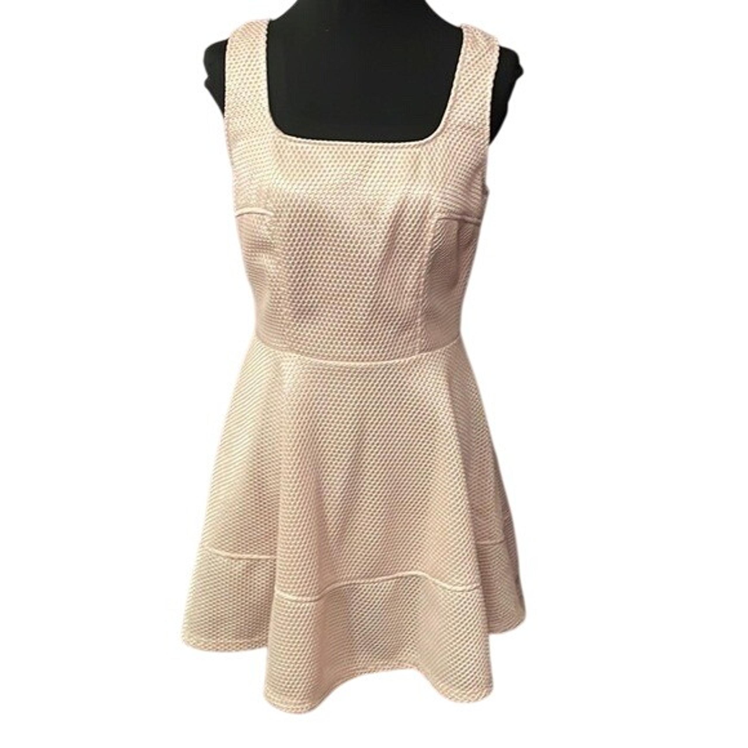 Mystic Los Angeles Blush Textured Fit & Flare Mini Dress Size L Zip Back