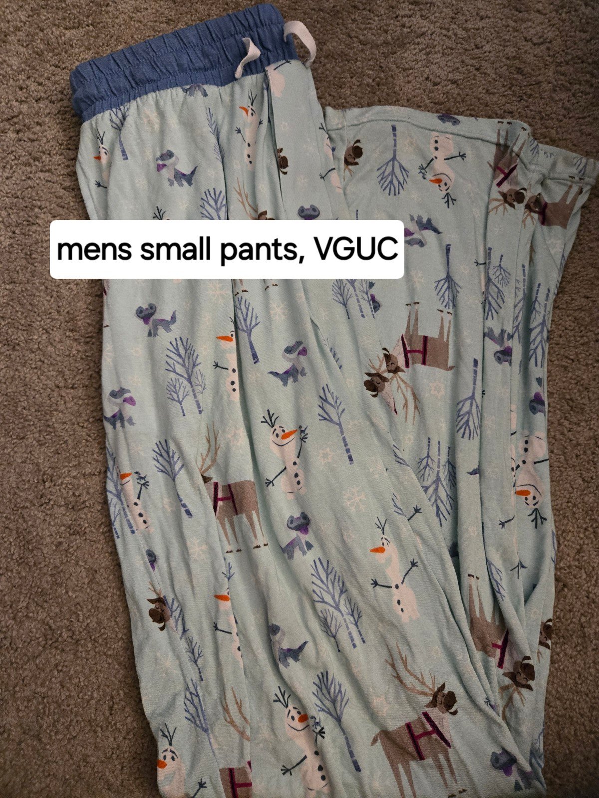 Little Sleepies mens frozen pants small