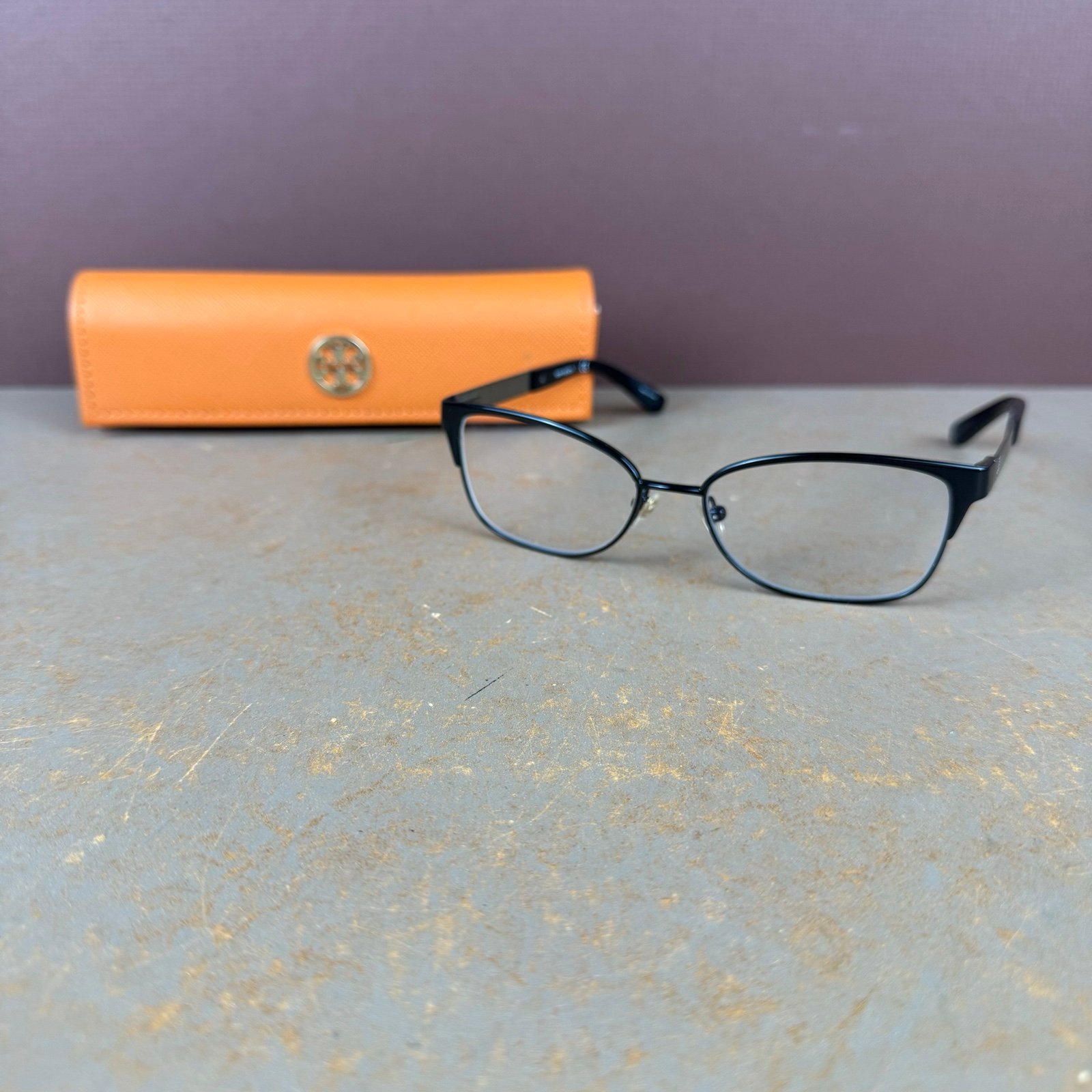 Tory Burch TY 1046 3100 52 16 135 Black Glasses Orange Case Logo