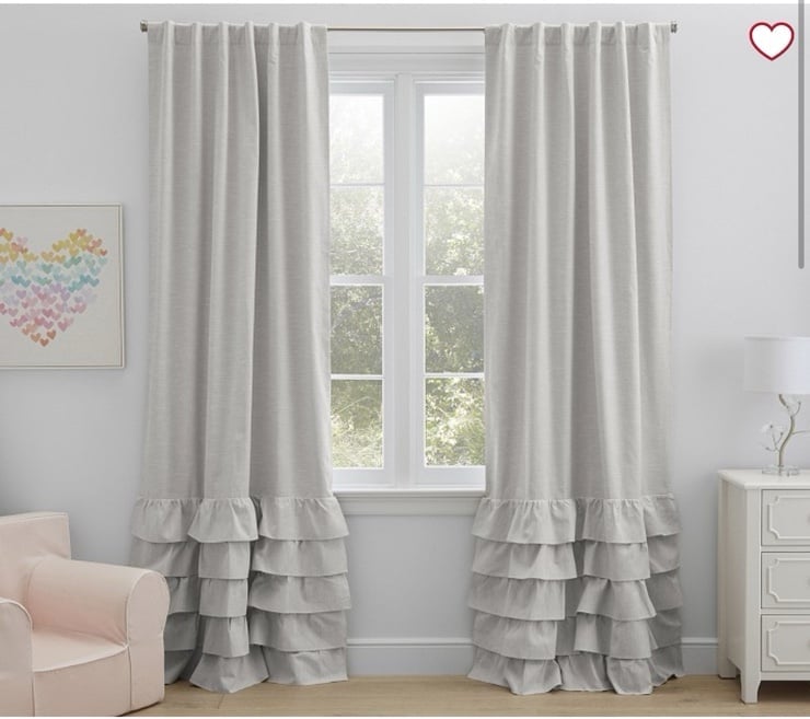 Pottery Barn Kids Evelyn blackout drapes two panels linen