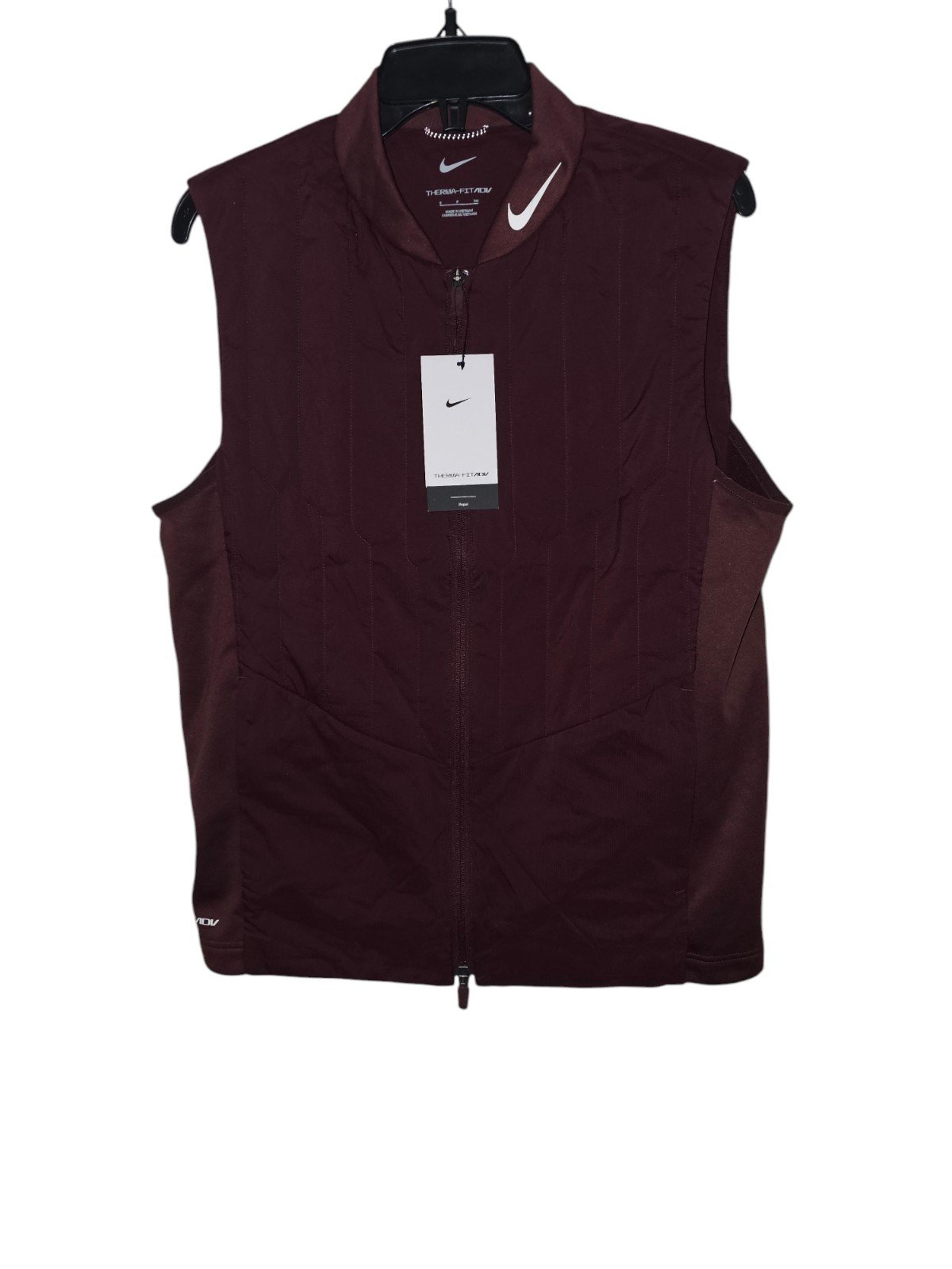 NIKE THERMA-FIT VAPOR ADV FULL ZIP GOLF VEST BURGUNDY NWT MEN'S SIZE SMALL