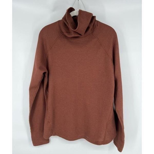 Kuhl Petra Waffle Weave Breathable Turtleneck Mocha Brown Size Medium EUC