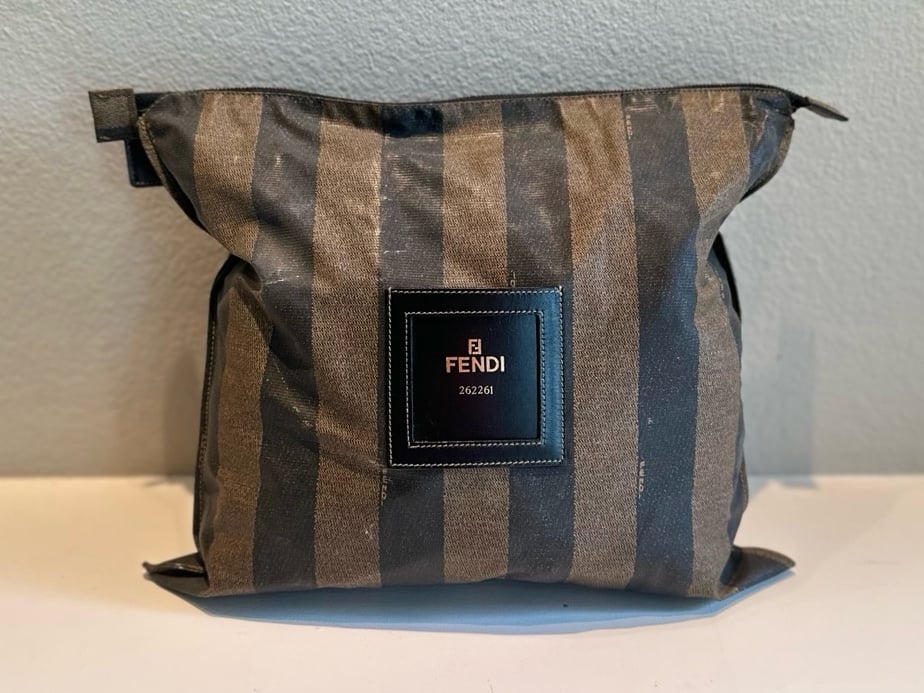 Fendi Roma Pequin Striped Canvas Hand Bag