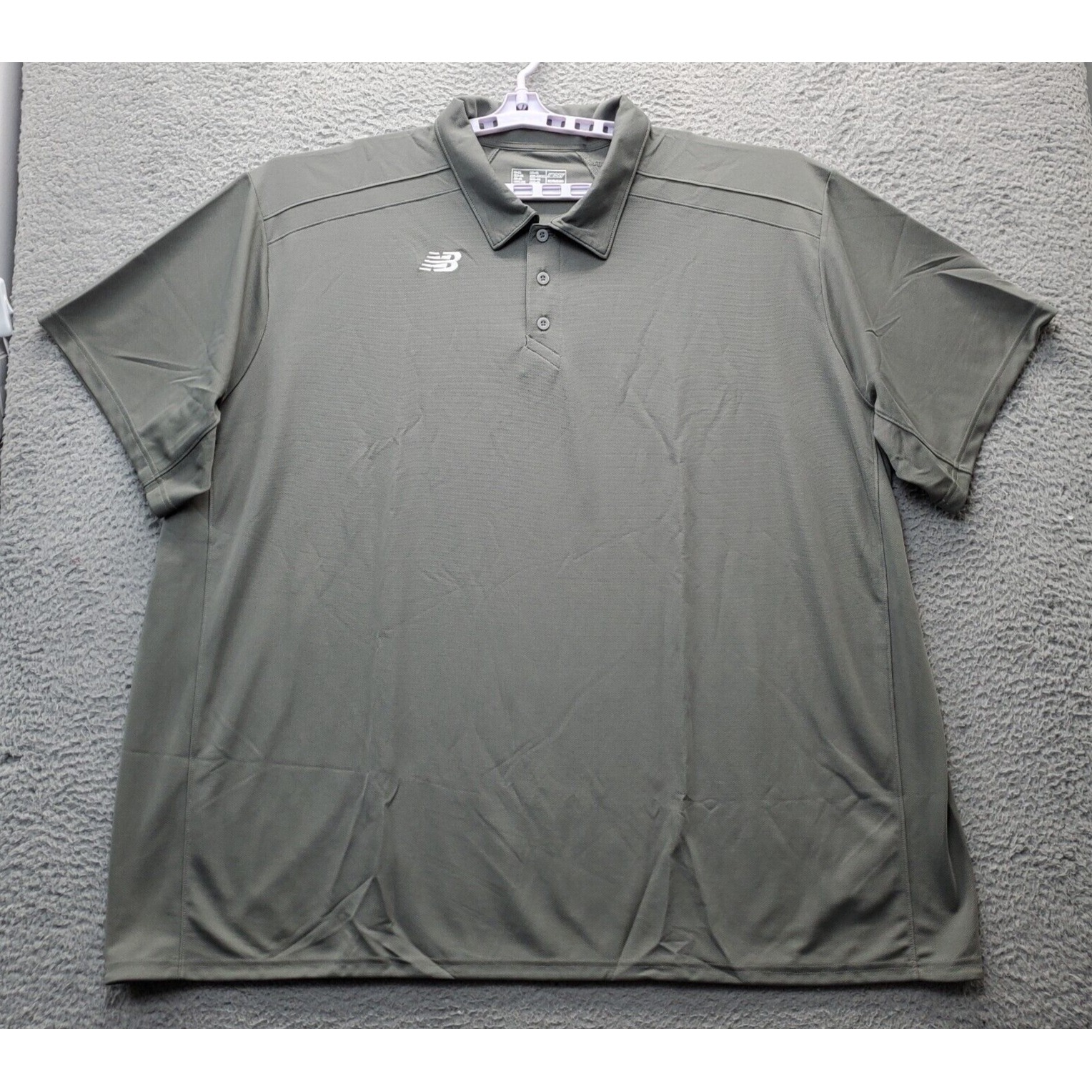 New Balance Polo Shirt Mens 5XL Green Loose Fit Short Sleeve Stretch Collared