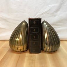 Ben Seibel Design Jenfred-Ware Clam Shell Brass Bookends - Mid Century Modern