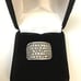 unisex 925 Sterling Silver Pave Ring with Cubic Zirconia