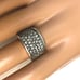 unisex 925 Sterling Silver Pave Ring with Cubic Zirconia