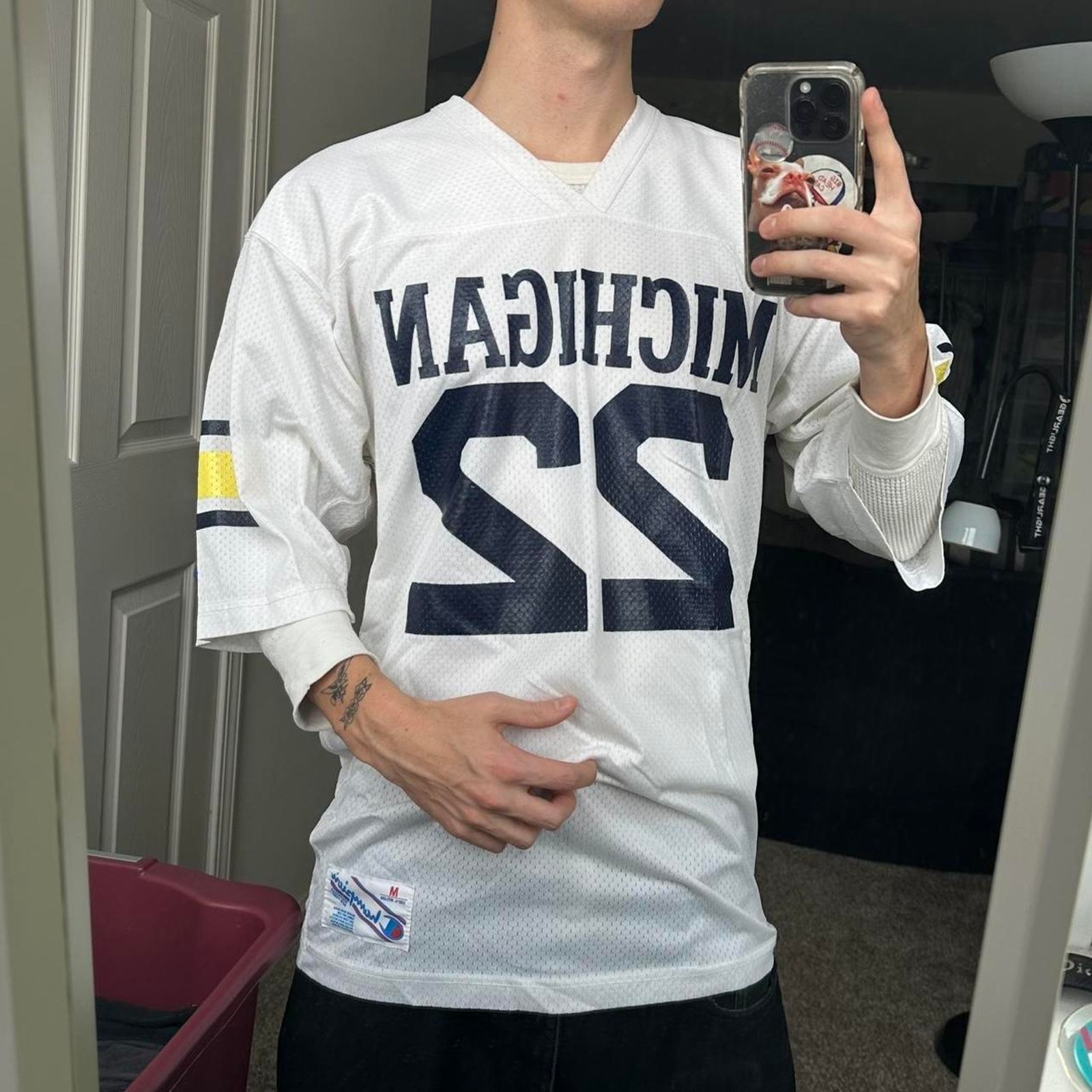 Vintage 80s champiom uofm university JERSEY