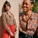SEZANE Pierro Shirt Floral Cotton Blouse Top