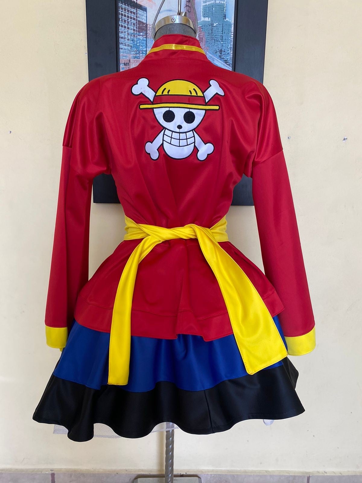 One piece kimono with skirt set