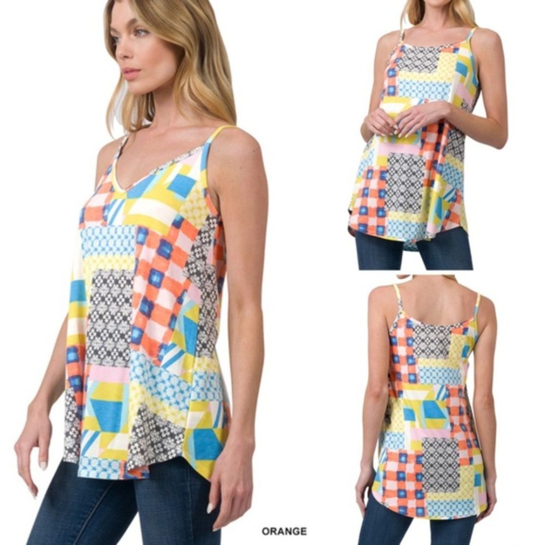 NEW! Zenana Print Front & Back Reversible Spaghetti Cami