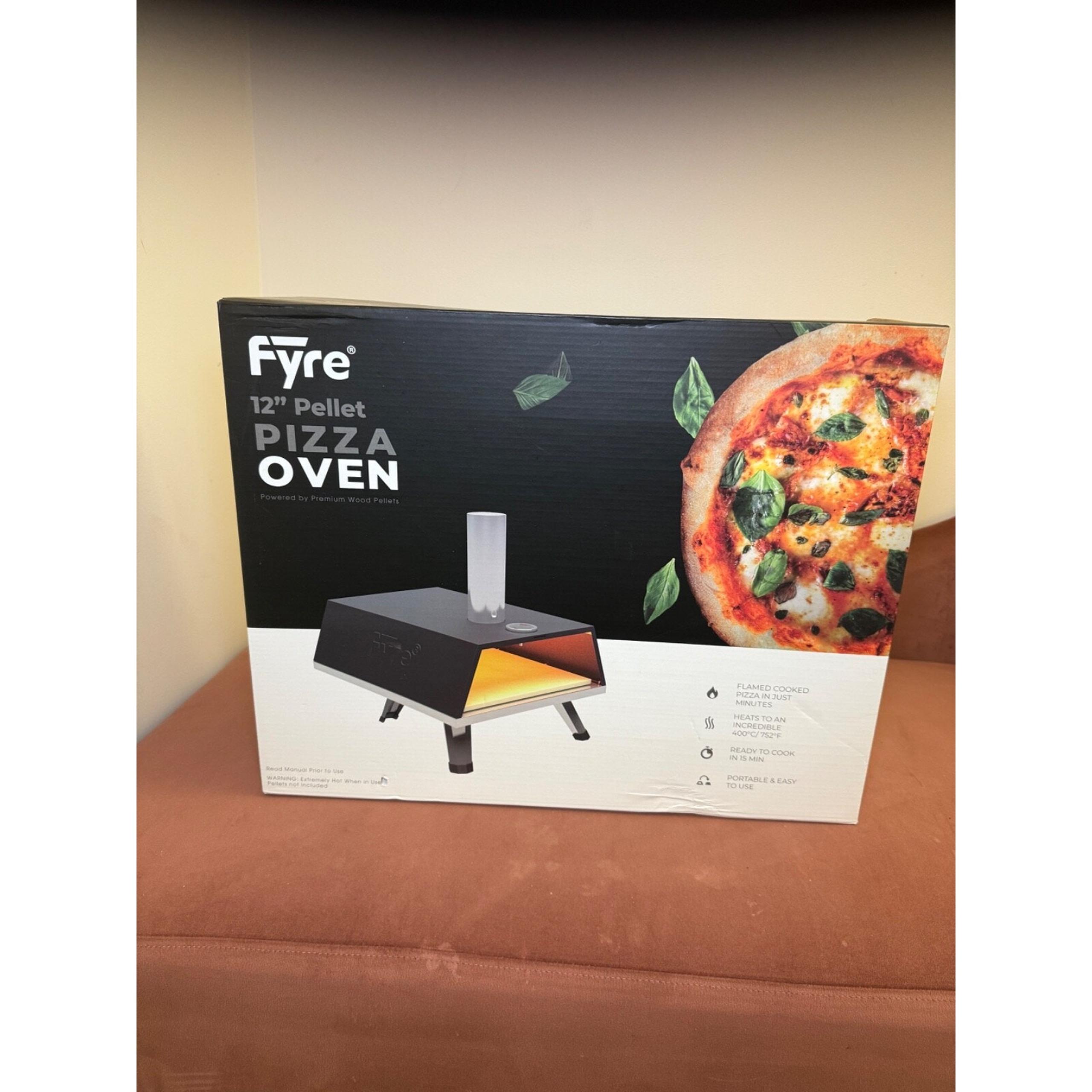 Fyre 12" Pellet Pizza Oven Portable & Easy To Use, Flame Cooked in 60 Seconds