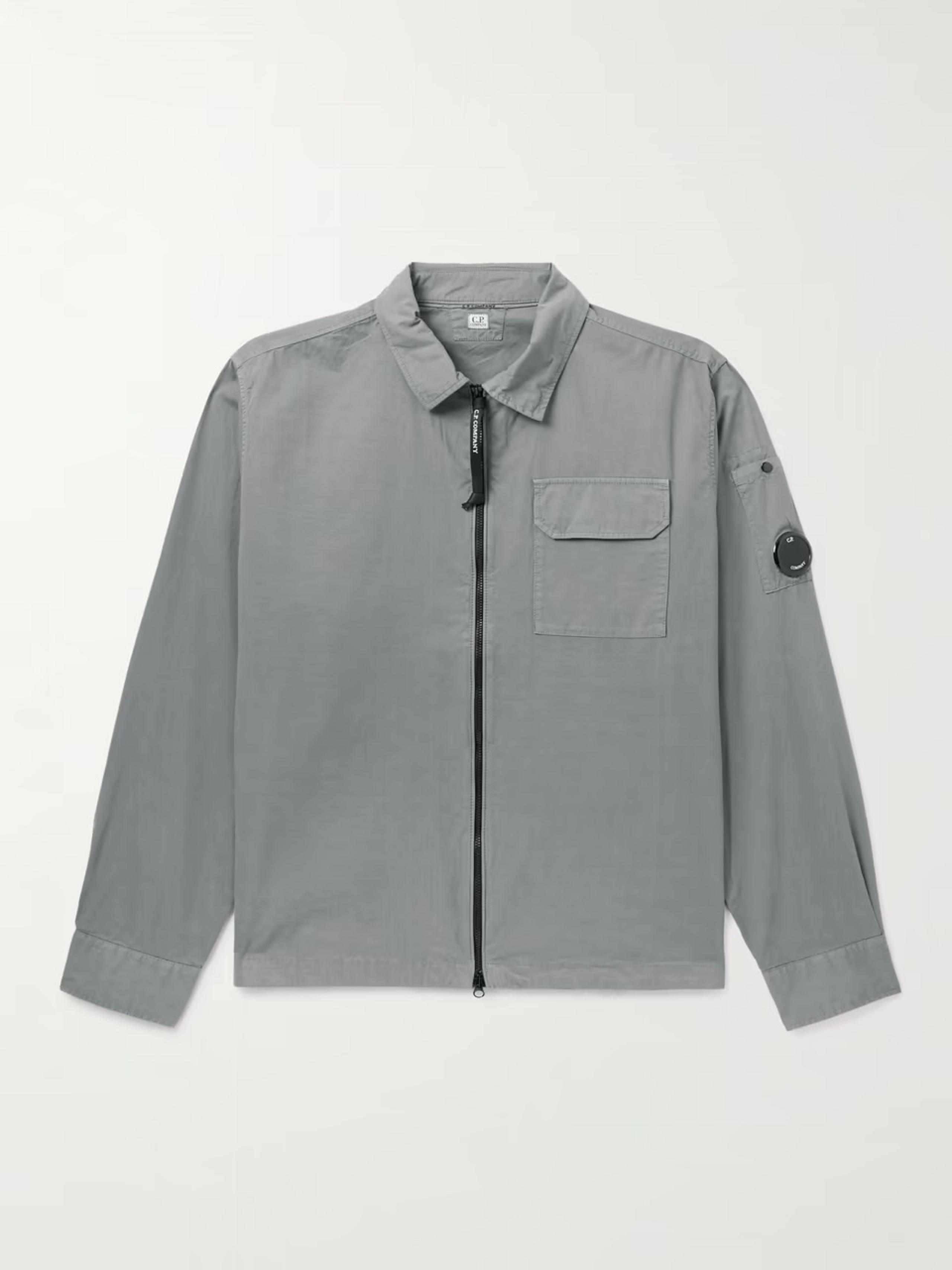 C.P. Company Grey Organic Cotton-Gabardine Overshirt
