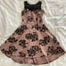 Three Pink Hearts Dusty Rose Black Gold Shimmer High Low Dress Size (Juniors) S